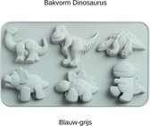 Siliconen bakvorm - Dinosaurus - siliconenmal - muffin - cake - dieren – dino - bakvormen - bakken – 6 figuren – Peuter – kleuter – kinderen - verjaardagscadeau - 2 jaar – Jongen – Meisje – blauw - roze