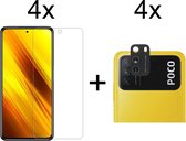 Beschermglas Xiaomi Poco M3 Screenprotector 4 stuks - Xiaomi Poco M3 Screenprotector - Xiaomi Poco M3 Screen Protector Camera - 4 stuks