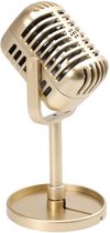 Luxe Miniatuur Microfoon - 16.5cm Miniaturen - Poppenhuis Meubels - Barbiehuis - Cadeau - Vintage Design - Goud