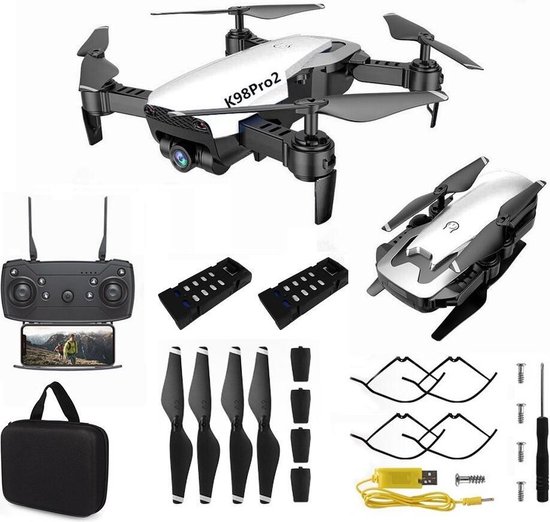 K98PRO2 Drone met camera en opbergtas - 30 min vliegtijd - Wit | bol.com