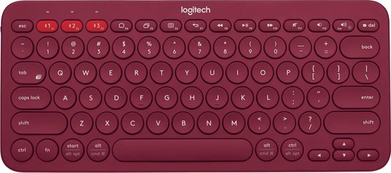 Logitech K380 - Draadloos Bluetooth Toetsenbord - Qwerty - Rood | bol.com