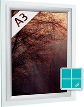 4Pack Cadres Click 25 mm fenêtre profilé en onglet A3 aluminium argent - cadre d'échange - cadre pour affiche