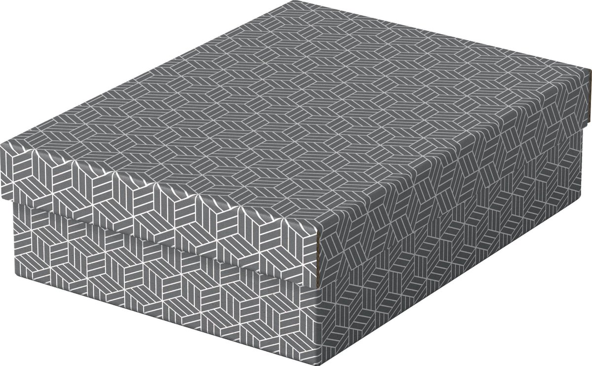 Esselte Home Middelgrote Opberg- en Geschenkdoos met Deksel, Set van 3 Stuks - Geschenkverpakking - 100% Gerecycled Karton en 100% Recyclebaar - Wit