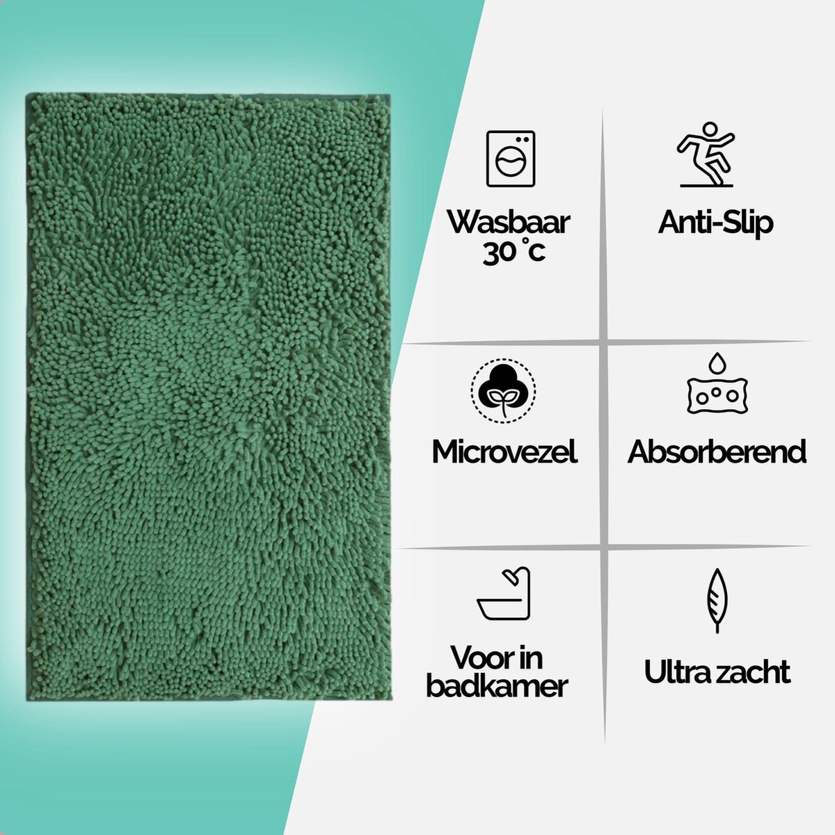 Badmat - 50x80cm - Pine Groen - Grote Antislip Douchemat Badkamermat of WC  mat | bol.com