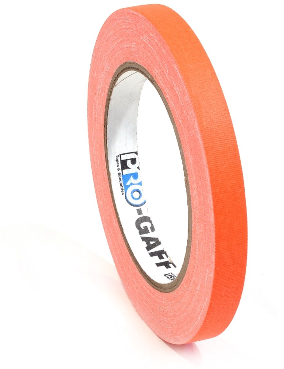 Pro - Gaff neon gaffa tape 12mm x 22,8m oranje