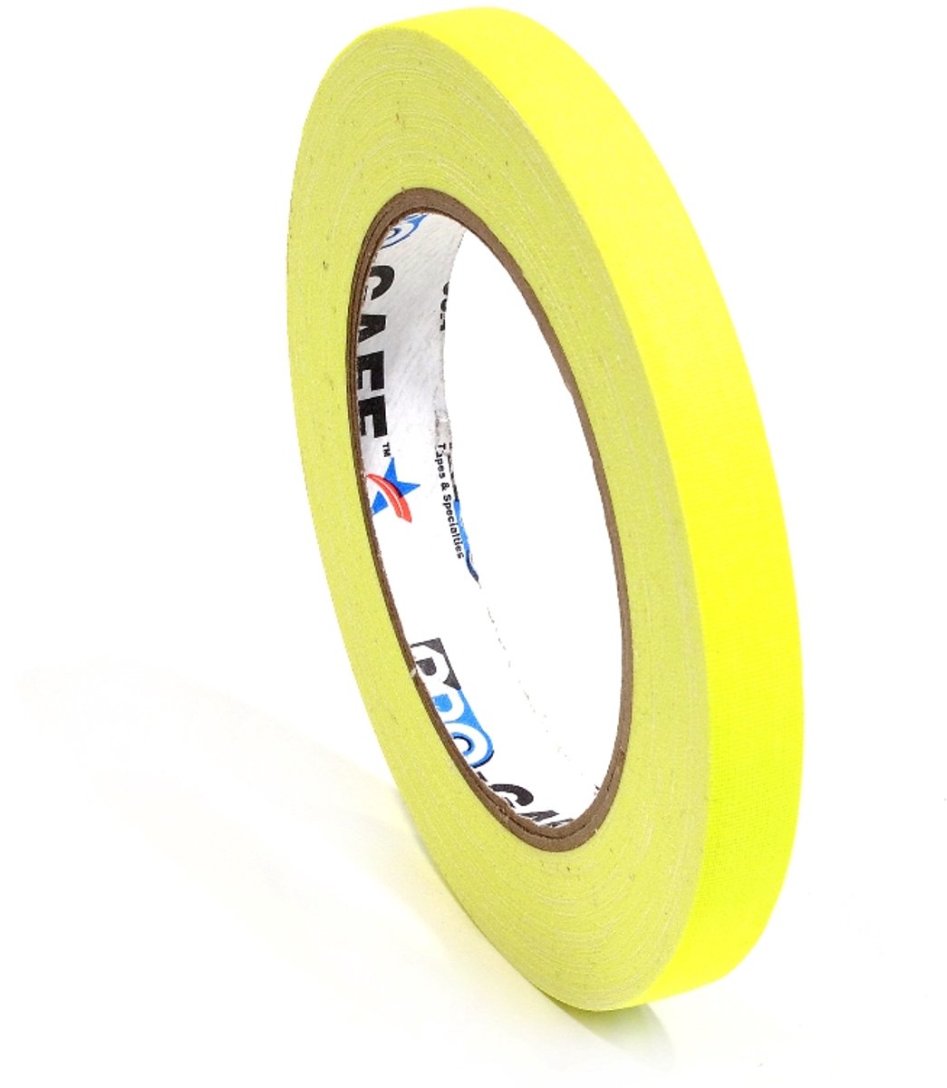 Pro - Gaff neon gaffa tape 12mm x 22,8m geel