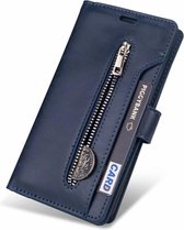 iPhone XS Luxe Book Case Hoesje met Koord - Portemonnee - Pasjeshouder - Magnetische Sluiting - Apple iPhone XS - Blauw