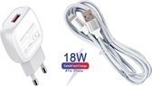 Lightning kabel met Oplader - iphone lader kabel - Geschikt voor Iphone - Oplader iPhone - USB - 1 meter - Fast Charger - Snel laden - Geschikt voor iPhone / iPad / iPod