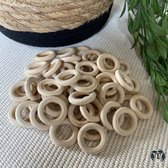 Blanke Houten Ring | Macramé | Plantenhanger | 3,5 cm | Set van 20 stuks | Hobby | DIY | Wandkleed | Interieur | Woondecoratie | Doe het zelf | Ringen | Kralen | TheOldOmen |