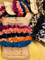 Natural Life scrunchies haar accessoire fluweel, multicolor