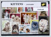 Kittens – Luxe postzegel pakket (A6 formaat) : collectie van 25 verschillende postzegels van kittens – kan als ansichtkaart in een A6 envelop - authentiek cadeau - kado - geschenk