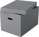 Esselte Home Grande Boîte de Rangement Durable avec Couvercle, Set de 3 Pièces - Carton 100% Recyclé et 100% Recyclable - Grijs