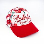 Amsterdam Holland - Bloemen - Pet / Cap - Rood