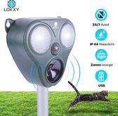 Lokxy Ultrasone verjager - Kattenverjager op zonneenergie - Kattenschrik - Marterverjager