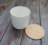 Wit bamboecomposite opbergpot met Bamboe deksel