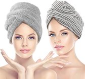 Haarhanddoek | Sneldrogend | Absorberend | 2 STUKS | Microvezel Handdoek Haar | Hoofdhanddoek | Haardoek | Haar Handdoek |