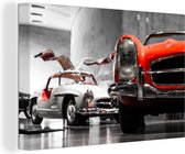 Canvas Schilderij Auto - Mercedes - Garage - 140x90 cm - Wanddecoratie