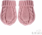 Soft Touch - Gebreide Baby Winter Wantjes - Mt 62 - Dusty Pink