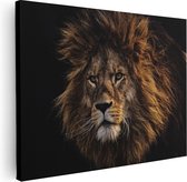 Artaza Canvas Schilderij Leeuw - Leeuwenkop - 40x30 - Klein - Foto Op Canvas - Canvas Print