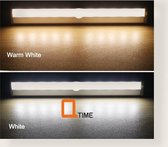 Slimme Nachtlamp met Bewegingssensor - USB Oplaadbaar - Magnetische Montage (plaatjes meegeleverd voor niet stalen oppervlakken) - LED Licht - Inclusief oplaadkabel - 21cm - Warm W