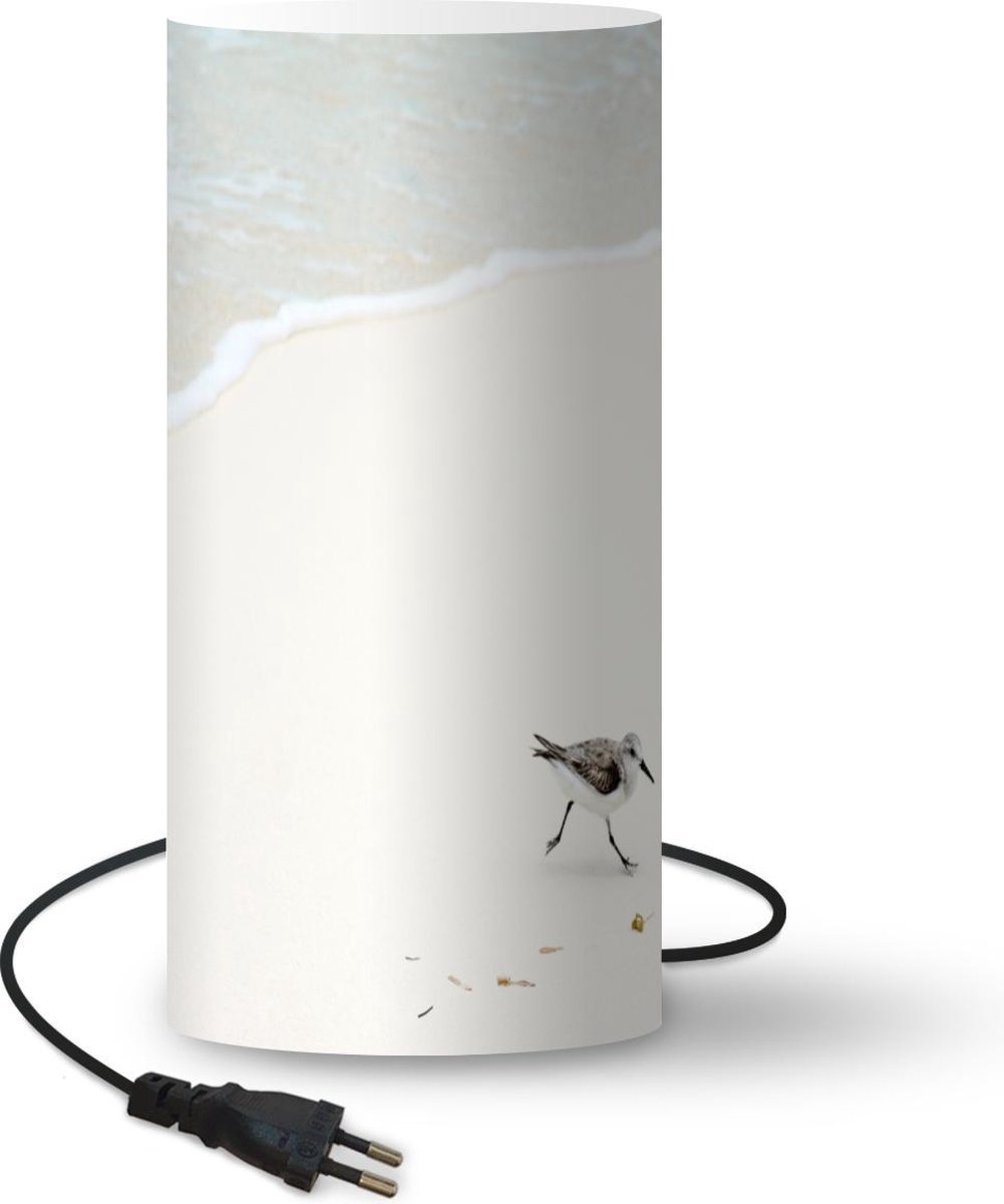 Lamp - Nachtlampje - Tafellamp slaapkamer - Strand - Vogels - Zee - 33 cm hoog - Ø15.9 cm - Inclusief LED lamp