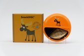 Carl Oscar SnackDisc - Take away opbergdoos - kunststof - oranje - eland - D 15 cm - H 4.5 cm