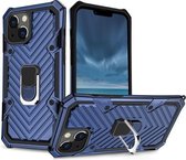 Cool Armor PC + TPU schokbestendig hoesje met 360 graden draaibare ringhouder voor iPhone 13 (blauw)