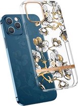 Hoog doorschijnend galvanisch bloempatroon TPU + pc schokbestendig hoesje voor iPhone 11 Pro Max (Ewha)