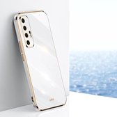 Voor Xiaomi Mi 10S XINLI Straight 6D Plating Gold Edge TPU Shockproof Case (wit)