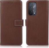 Voor OPPO A93 5G/A74 5G/A54 5G Litchi Textuur PU + TPU Horizontale Flip Lederen Case met Houder & Kaartsleuven & Portemonnee (Bruin)