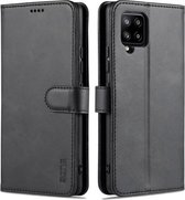 Voor Samsung Galaxy A42 5G AZNS Huid Voelen Kalf Textuur Horizontale Flip Lederen Case met Kaartsleuven & Houder & Portemonnee (Zwart)