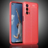 Voor OnePlus Nord N200 5G Litchi-textuur TPU schokbestendig hoesje (rood)