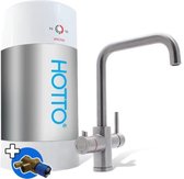HOTTO Combiset 8 liter Inhoud  Met Quadro kraan RVS, complete set, inclusief installatie materiaal