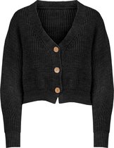 Button knit cardigan black