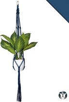 Plantenhanger Macramé | Peacock Blue | 100% Katoen | Diverse Kleuren | Plantenpot Ophangen | 100 cm | Macramé Koord | Binnen & Buiten | Plantenhanger | Macramé | Planten | Bloempot Ophangen | TheOldOmen |