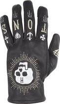 Helstons Kustom Summer Leather Black Skull Gloves T9 - Maat T9 - Handschoen
