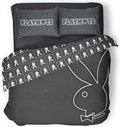 Playboy Glow Monogram Dekbedovertrek - Lits Jumeaux - 240x200/220 cm - Black