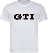 Wit T shirt met Zwart volkswagen "GTI logo" maat S
