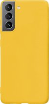 Samsung Galaxy S21 Hoesje Siliconen - Samsung Galaxy S21 Hoesje Geel Case - Samsung Galaxy S21 Cover Siliconen Back Cover