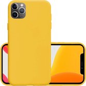 Hoes Geschikt voor iPhone 11 Pro Max Hoesje Cover Siliconen Back Case Hoes - Geel