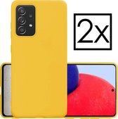 Samsung Galaxy A72 Hoesje Back Cover Siliconen Case Hoes - Geel - 2x