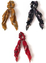 Fashtival | Scrunchie met Lint Multipack | 3 stuks | Haarsjaal