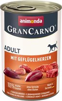 Animonda Grancarno Adult Met gevogelte harten  6 x 400 gram ( Hondenvoer )