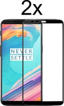 OnePlus 5T Screenprotector - Beschermglas OnePlus 5T Screen Protector Glas - Screenprotector OnePlus 5T - Full cover - 2 stuks