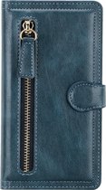 Hoesje geschikt voor Samsung Galaxy S21 - Bookcase - Pasjeshouder - Portemonnee - Rits - Kunstleer - Blauw