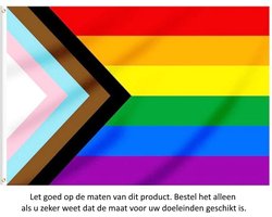 Progress Pride 150x90CM - Intersex - Voorwaarts - Regenboog Vlag - LGBT Rainbow Flag - Regenboog - Lesbiene - Biseksueel - Panseksueel - Polyester