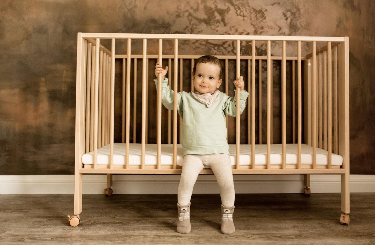 Lit bébé | Lit bébé pliant couleur bois Vernis incolore| lit de bébé  |crèche en bois |... | bol
