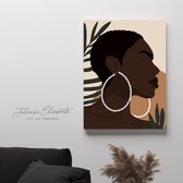 Nevaeh - Feministisch Minimalistisch Canvas Schilderij - Print  - 60 x 40 - Black woman