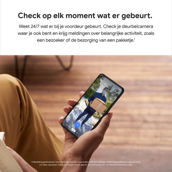 Google Nest Videodeurbel - Deurbeldrukker - Batterij - Wit