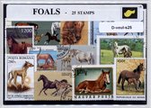 Veulens – Luxe postzegel pakket (A6 formaat) : collectie van 25 verschillende postzegels dieren van de veulens – kan als ansichtkaart in een A6 envelop - authentiek cadeau - kado - geschenk - kaart - jong - paard - baby - ezel - zebra - veulen
